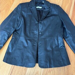 Amanda Smith Black Leather Blazer